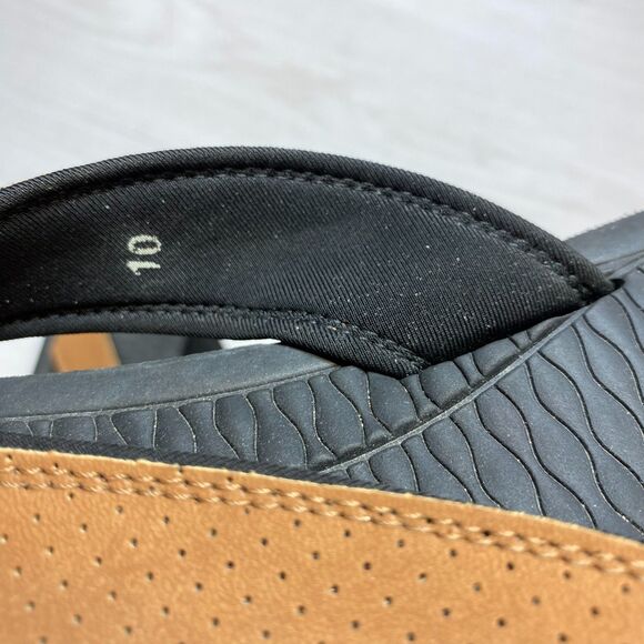 SKECHERS Mens SIZE 10 RELAXED FIT LUXE Foam Flip Flops Brown/Black SANDALS main image 4